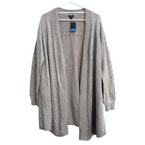 NEW Torrid Tan Open Front Long Cardigan Cotton Blend Women's 2X 18 20